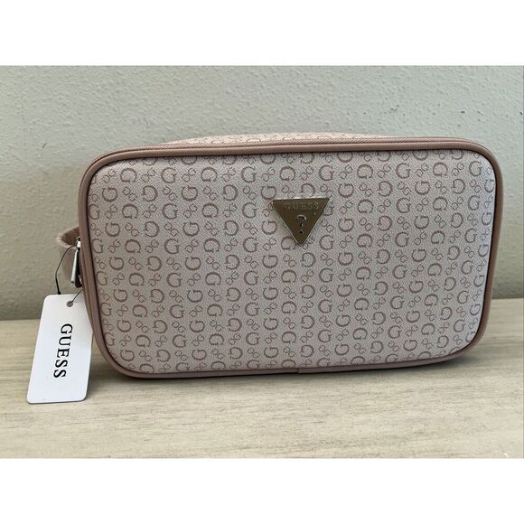 GUESS V7200082 LIGHT ROSE TOILETRY JUNCTION TRAVEL CASE DOPP BAG LOGO - Picture 3 of 10